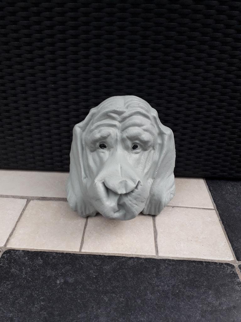 Belle tête de chien en béton, Jardin & Terrasse, Enlèvement, Comme neuf, Béton, Animal