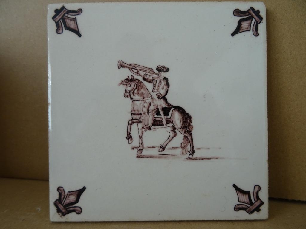 Tegel Westraven Utrecht tegel met ruiter 13x13 vintage 1960, Antiek en Kunst, Antiek | Wandborden en Tegels, Ophalen of Verzenden