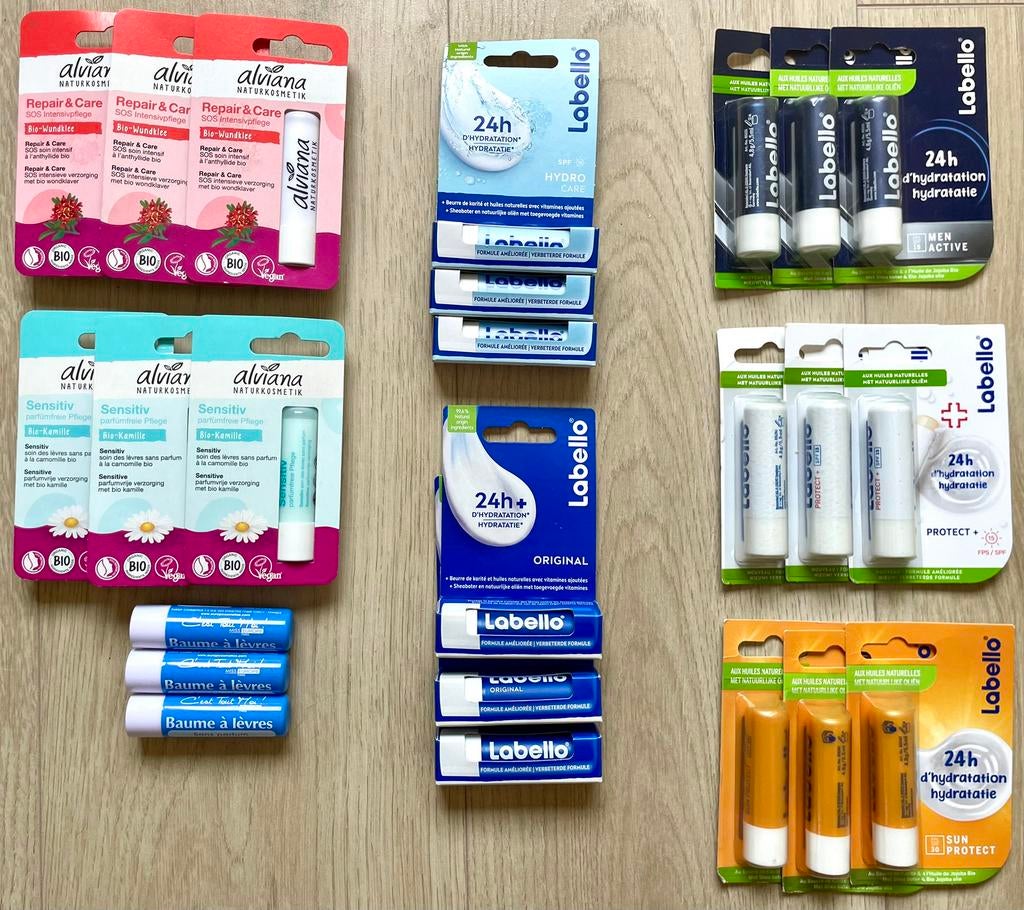 LABELLO, ALVIANA BIO, MISS EUROPE> Hydratation 24h +SPF 🆕, Enlèvement ou Envoi, Neuf, Baume pour les lèvres