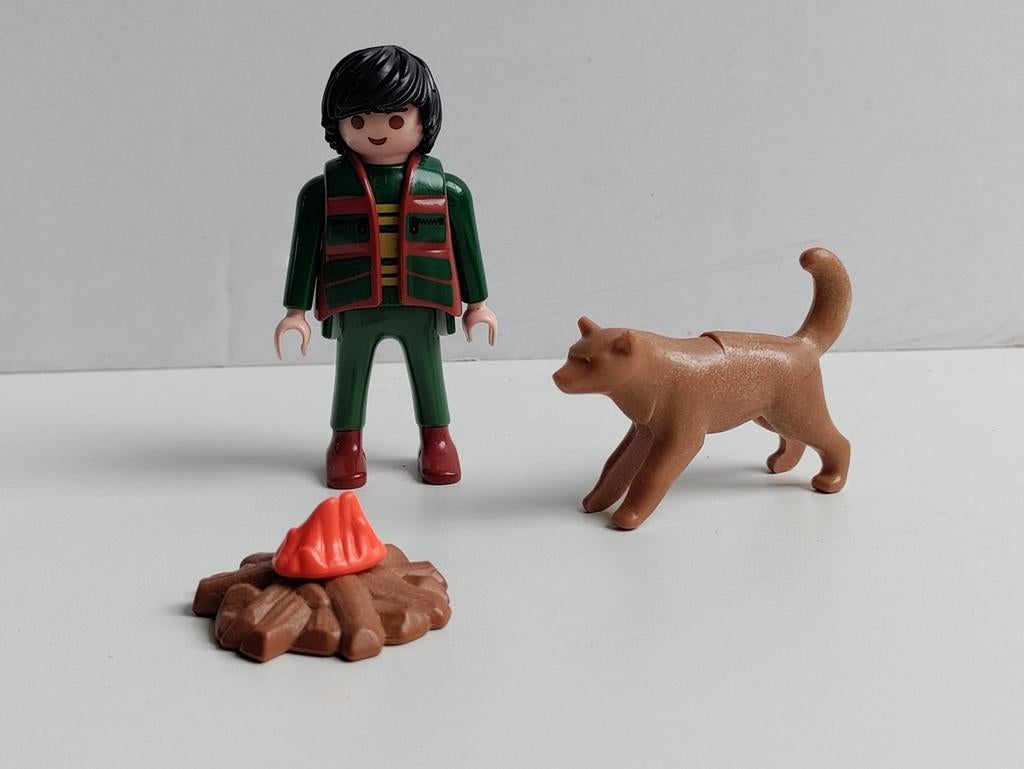 Playmobil boswachter met hond en kampvuur, Ophalen of Verzenden, Gebruikt