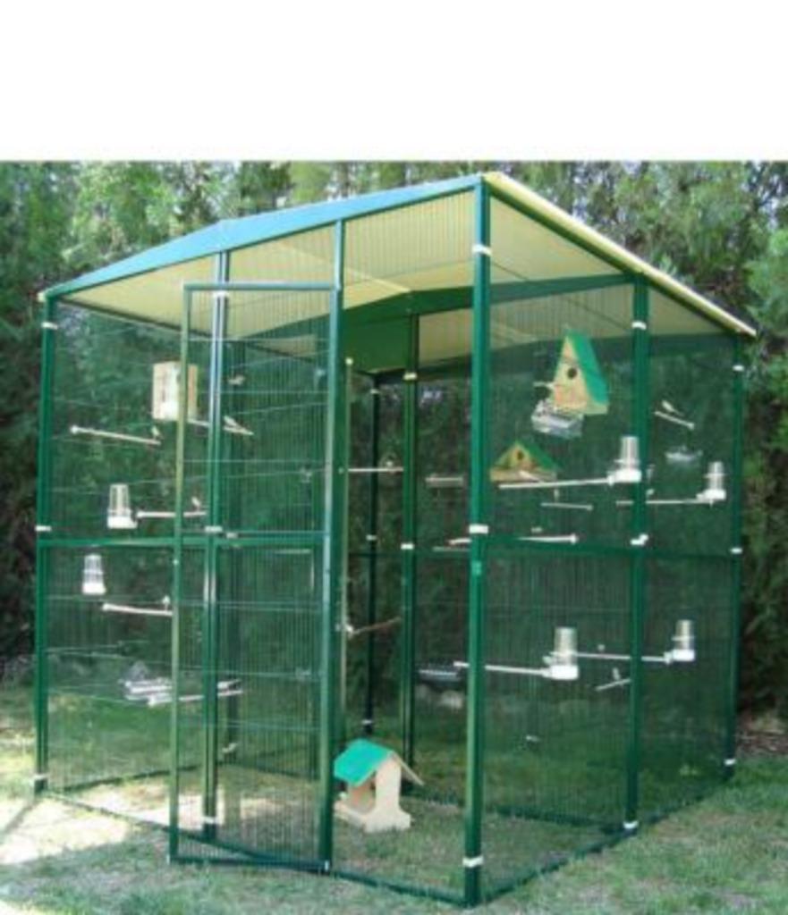 Volière 2x2x2 m séparée en deux PERRUCHE CANARI mandarin, Animaux & Accessoires, Oiseaux | Cages & Volières, Envoi, Neuf, Métal