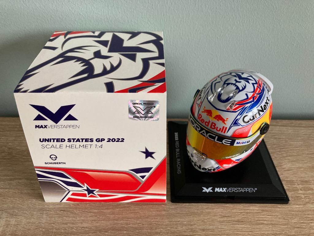 Max Verstappen 1:4 helm United States GP 2022 Red Bull, Verzamelen, Automerken, Motoren en Formule 1, Ophalen of Verzenden, Nieuw