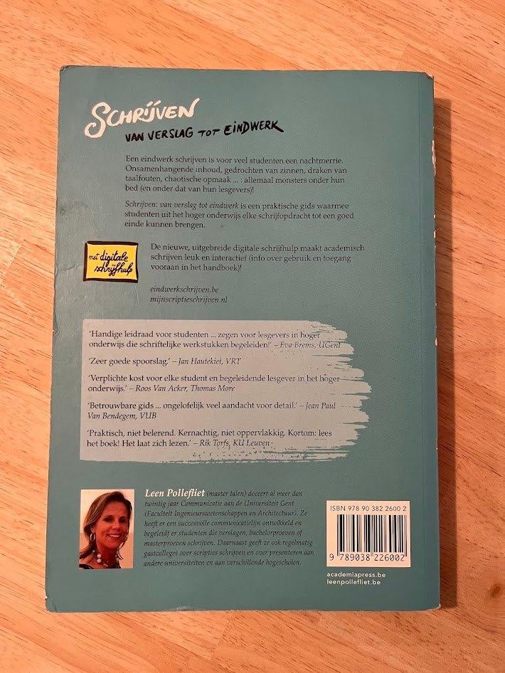 Schrijven Van verslag tot eindwerk, Boeken, Ophalen, Zo goed als nieuw, Hoger Onderwijs, Leen Pollefliet