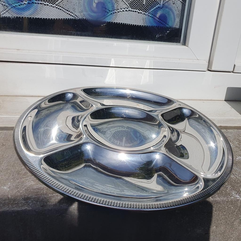 Jean Couzon Schaal voor aperitiefhapjes. Inox, Antiek en Kunst, Ophalen of Verzenden