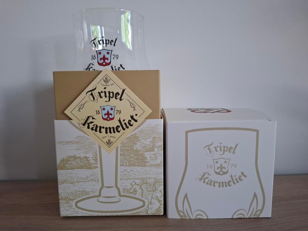Tripel karmeliet glas 33 cl in doos, Verzamelen, Ophalen of Verzenden, Zo goed als nieuw