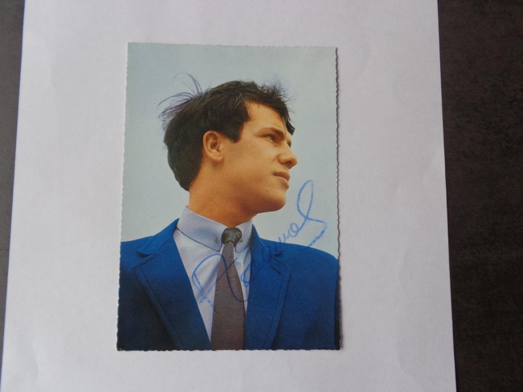 Ancienne photo couleur d'ADAMO + dédicace, Collections, Enlèvement