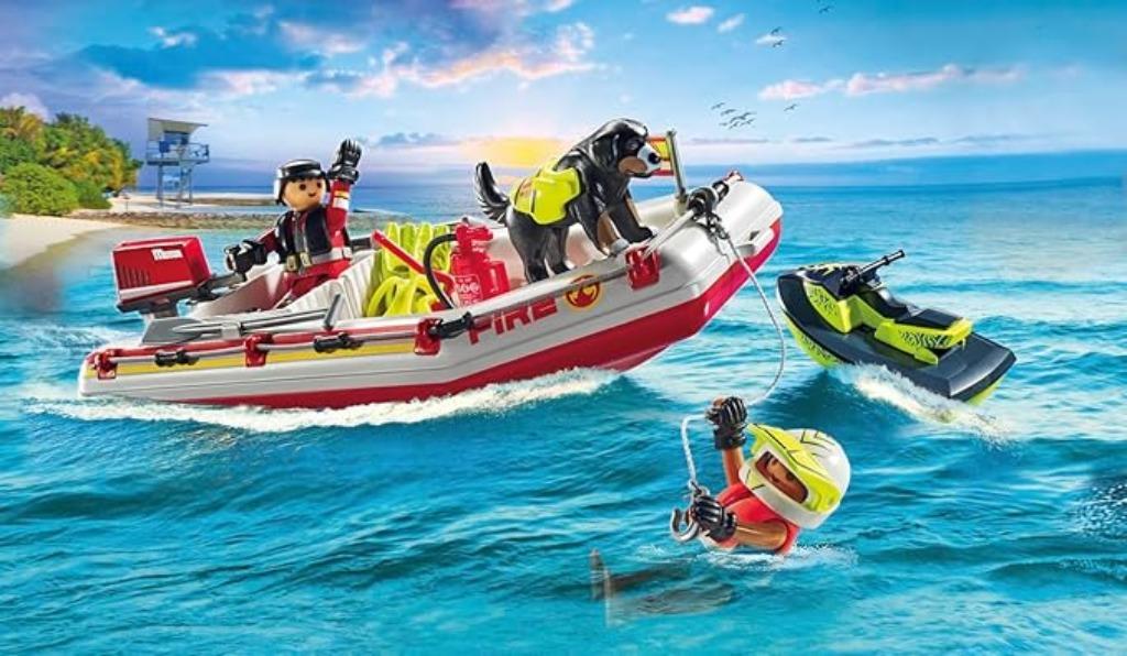 Playmobil Fire Boat LIVRAISON RAPIDE ET GRATUITE, Envoi, Neuf, Ensemble complet