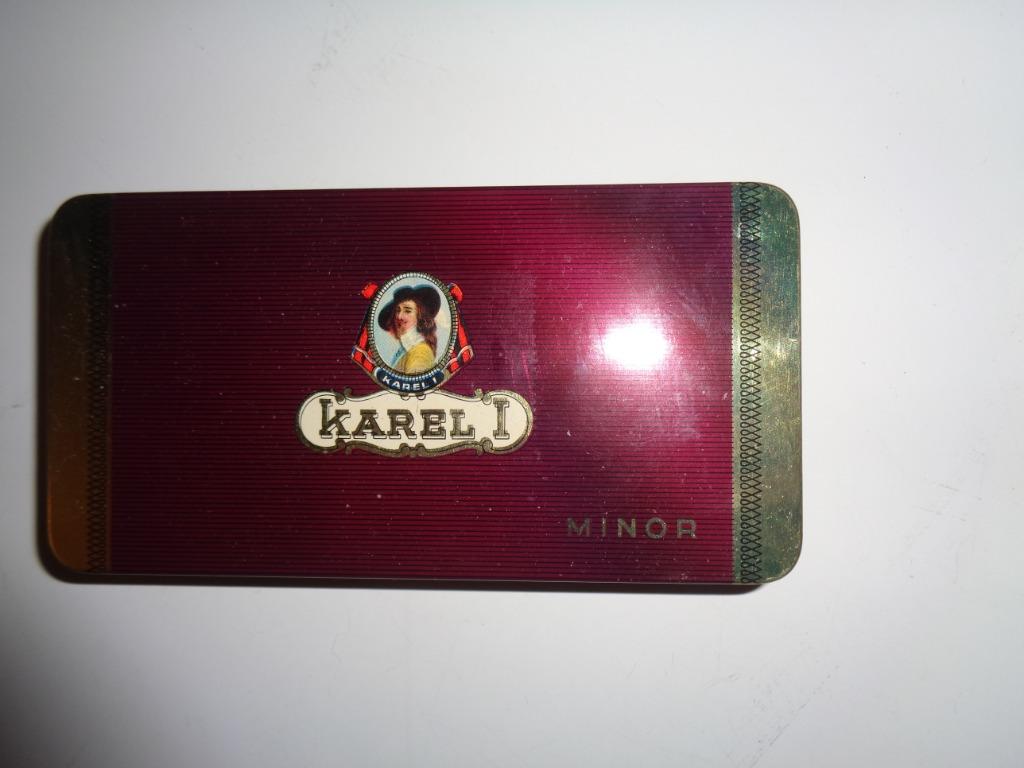 Metalen cigaardoosje KAREL 1, Ophalen of Verzenden, Gebruikt