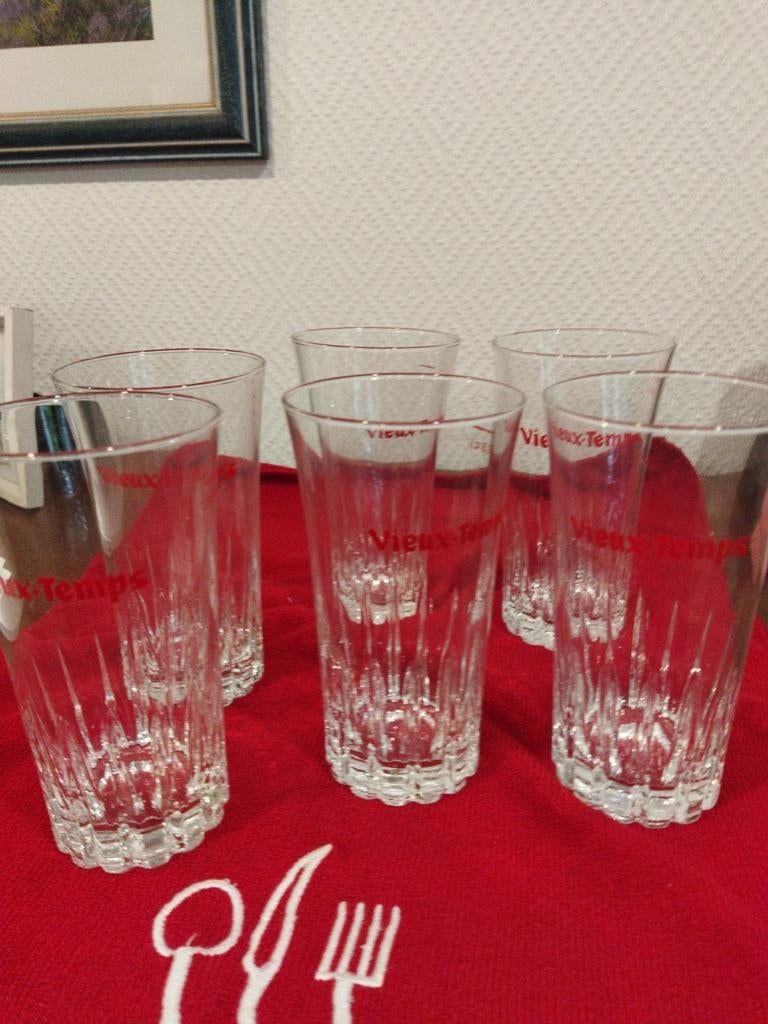6 verres vieux temps 33 cl, Collections, Enlèvement, Comme neuf
