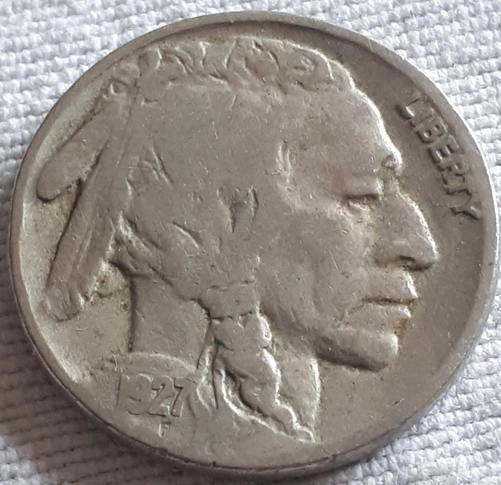 U.S.A. : BUFFALO NICKEL 5 ct.1927 KM 134 Super !, Envoi, Amérique du Nord, Monnaie en vrac