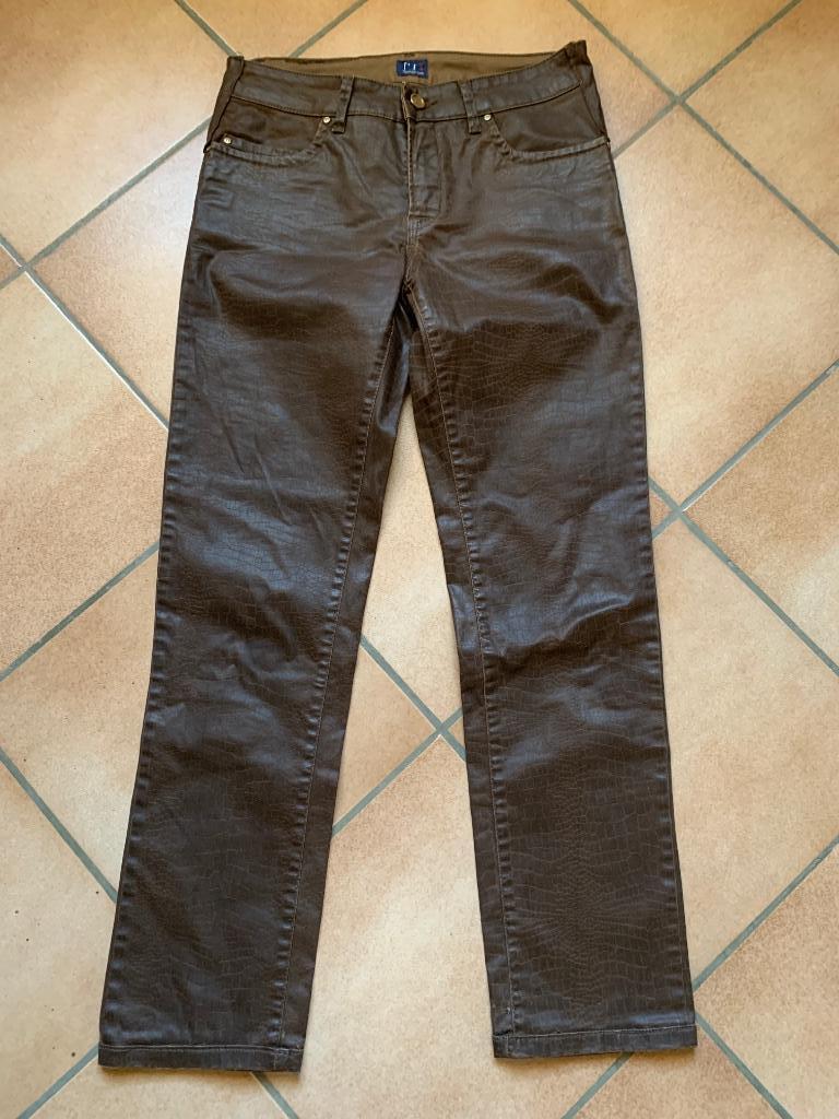 Trussardi jeans geolied katoen bruin slangenpatroon W27 UK25, Overige kleuren, Verzenden, W27 (confectie 34) of kleiner, Trussardi