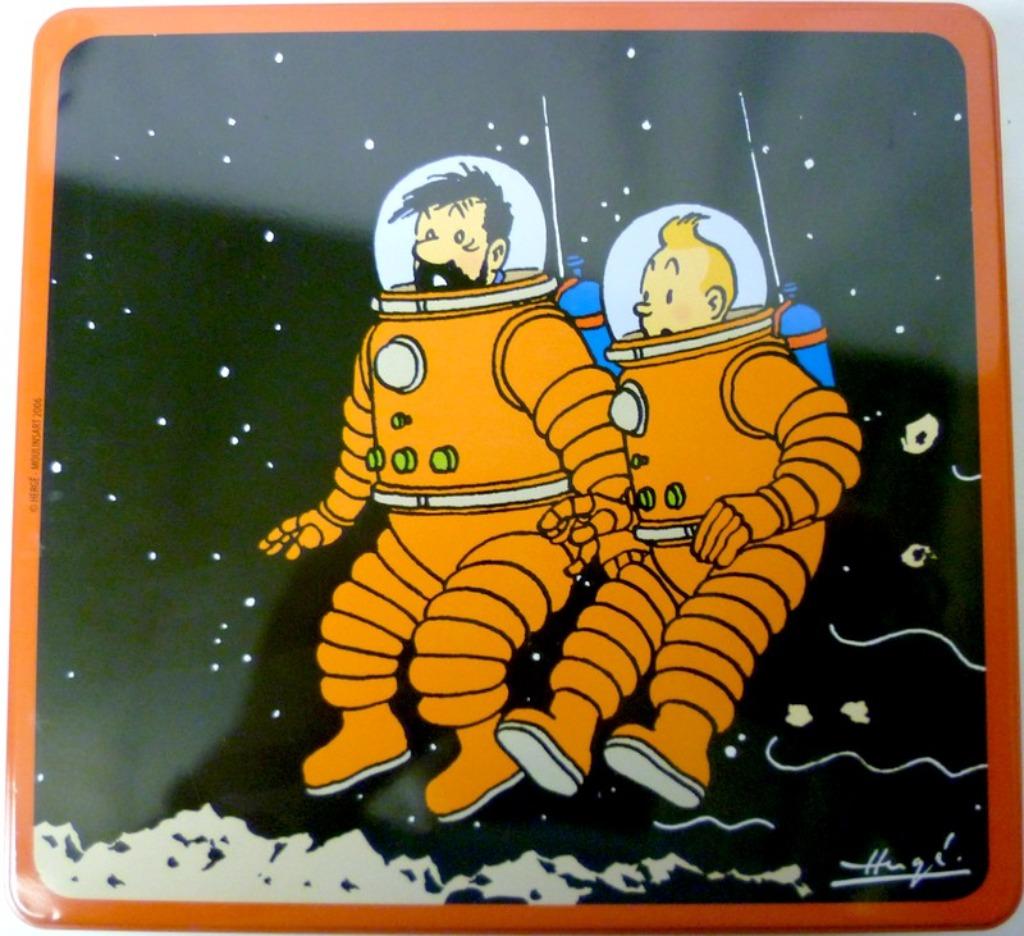 Boîte métal 1 Kg - 2006 - On a marché sur la Lune - Tintin &, Enlèvement, Comme neuf, Biscuits, Autres marques