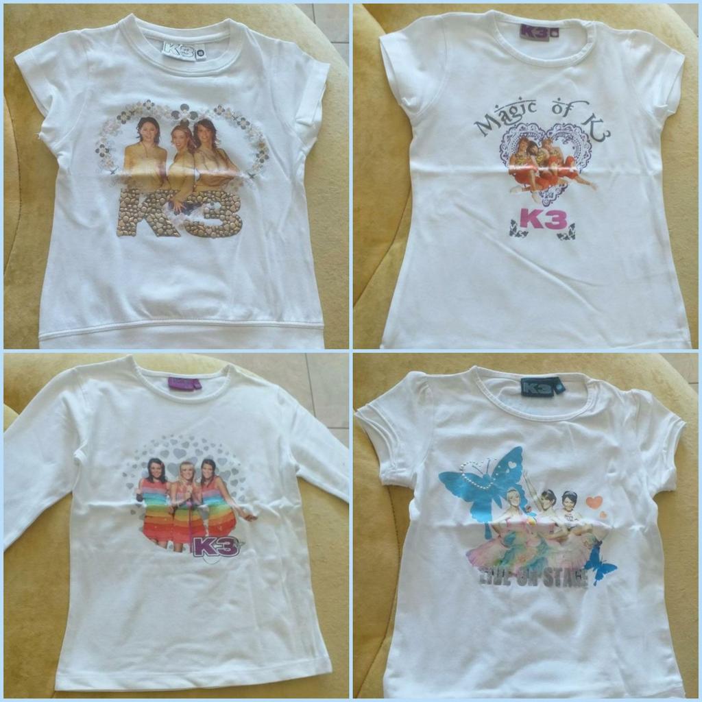 Originele T-shirts K3 + Gratis t-shirt, maten 98, 116, 122, Verzamelen, Ophalen of Verzenden, Zo goed als nieuw, Shirt