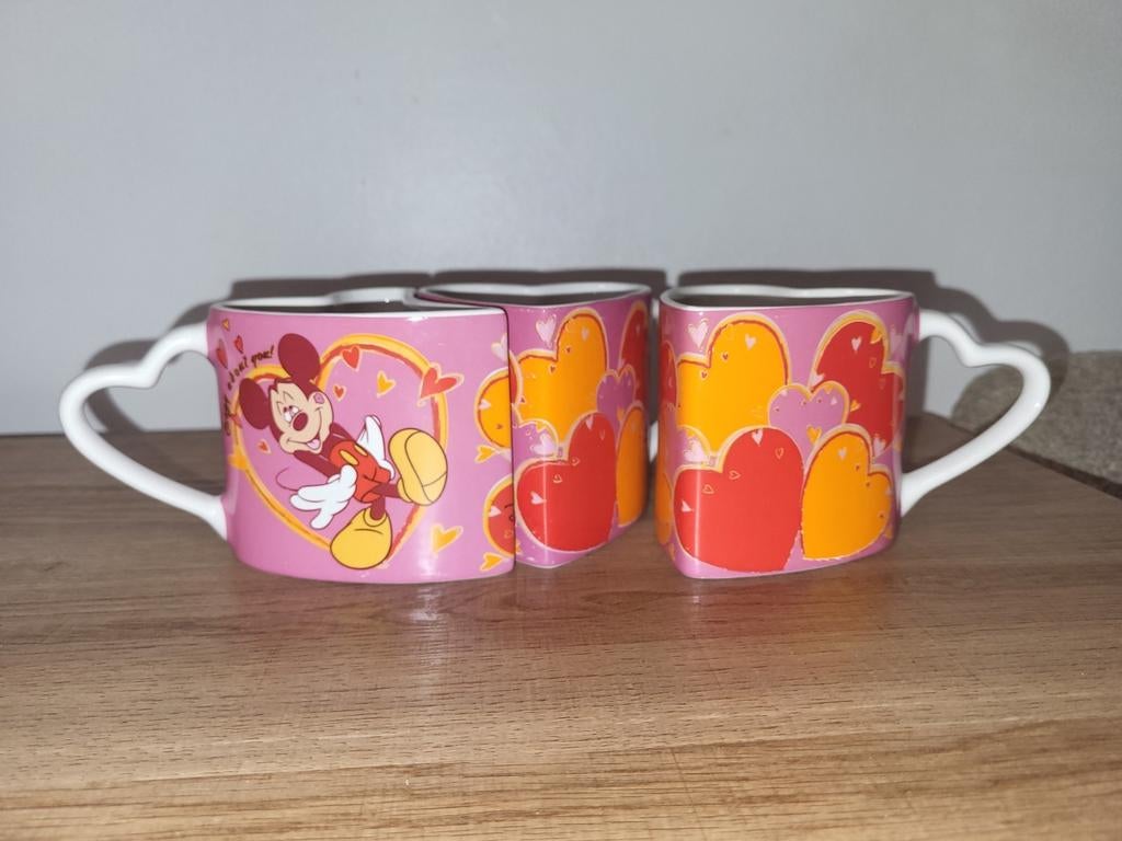 3 Delige Disney Porcelain Mokken, Ophalen of Verzenden, Zo goed als nieuw