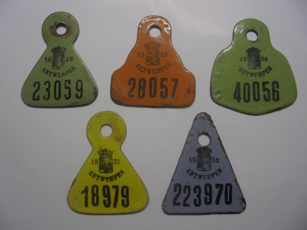 vieux plaques de vélo fiscale anvers emaillee, Enlèvement ou Envoi