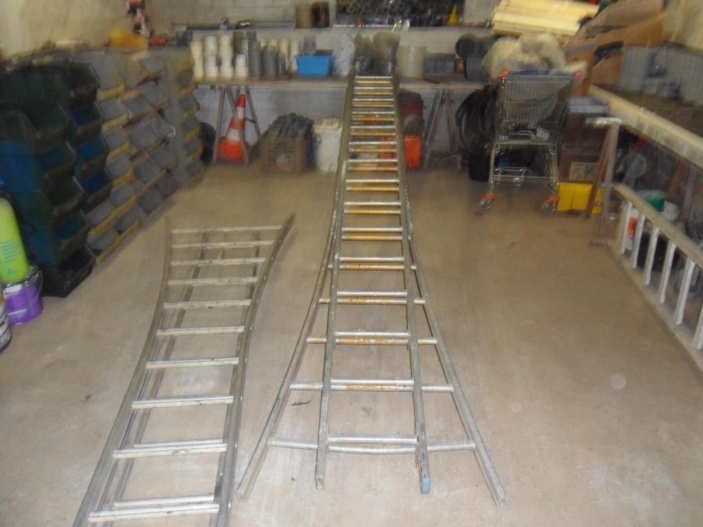 Dubbele Alu Ladder 2x 15 sporten, Ophalen, Ladder, Opvouwbaar of Inschuifbaar