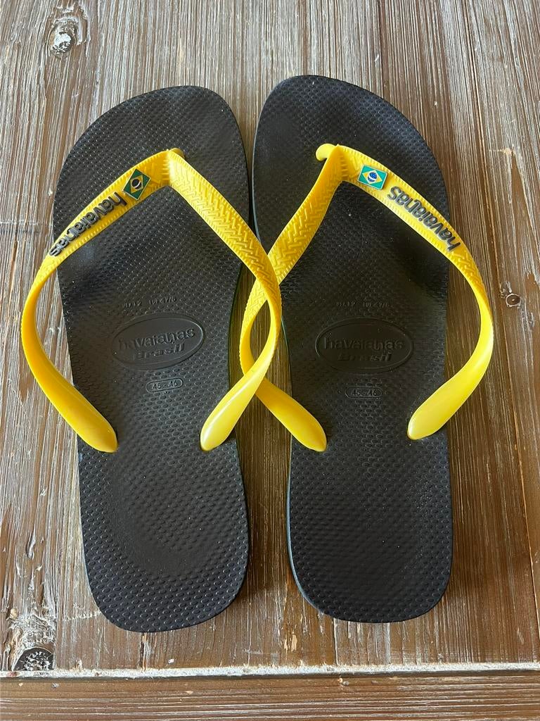 Tongs bleues Havaianas taille 45/46, Chaussons, Enlèvement ou Envoi, Havaianas, Porté