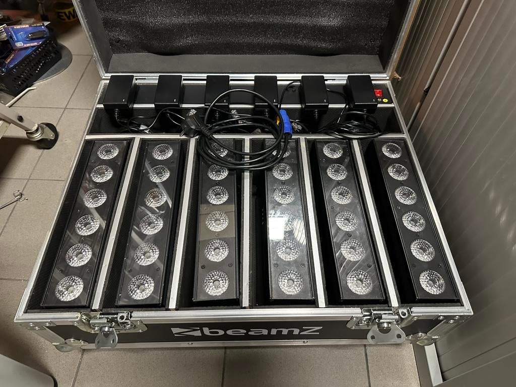 Flightcase met 6x beamz BBB612, Enlèvement, Comme neuf, Lumières, Couleur