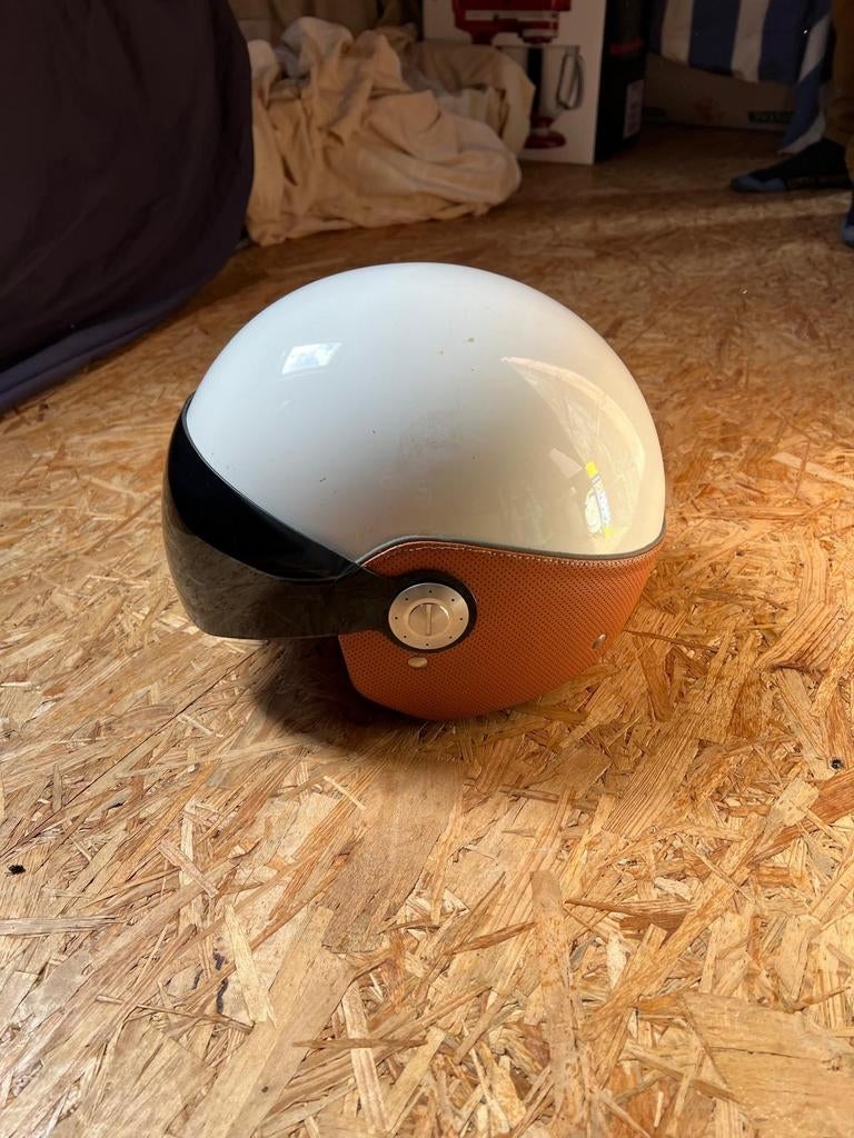 Motohelm Lazer wit, Fietsen en Brommers, Brommerhelmen, Ophalen, Small