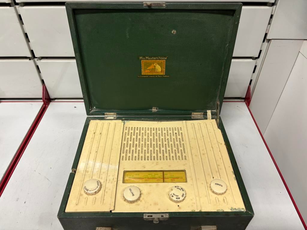 Radio Vintage "His Master's Voice" (HMV) - 50’s - Collection, Enlèvement ou Envoi, Utilisé, Radio