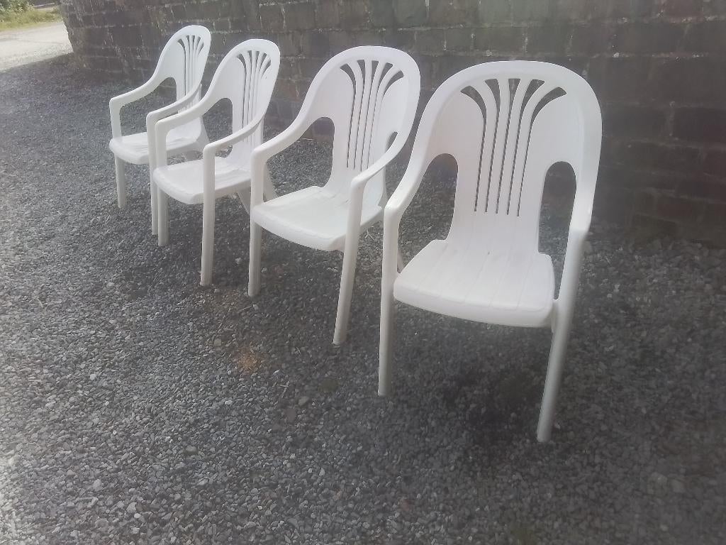4 chaises jardin terrasse  pour 25 euros, Enlèvement, Utilisé, Plastique