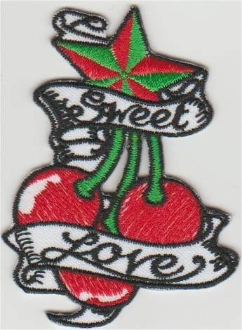Sweet Love Kersen stoffen opstrijk patch embleem #10, Verzamelen, Kleding en Patronen, Nieuw, Verzenden