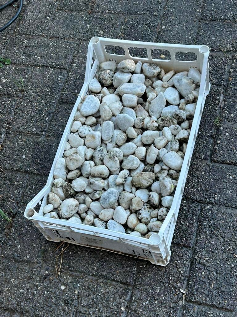 witte Carrara-marmersteentjes +-400kg, Ophalen, Gebruikt, Wit, Overige typen