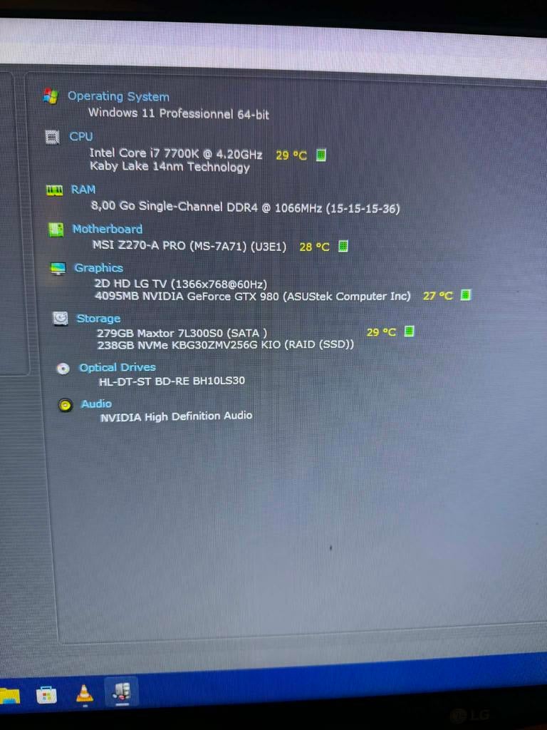 Tour i7 7700k, Informatique & Logiciels, Enlèvement, Comme neuf