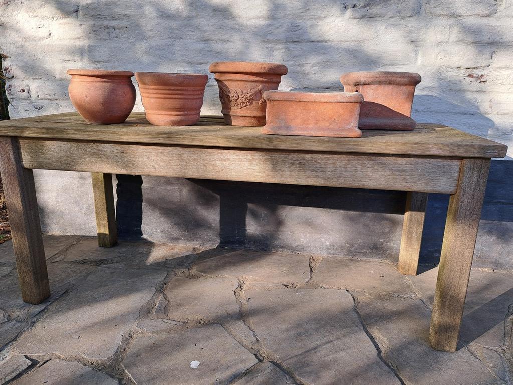 5 handgemaakt vorstvrije impruneta bloempotten, Ophalen, Zo goed als nieuw