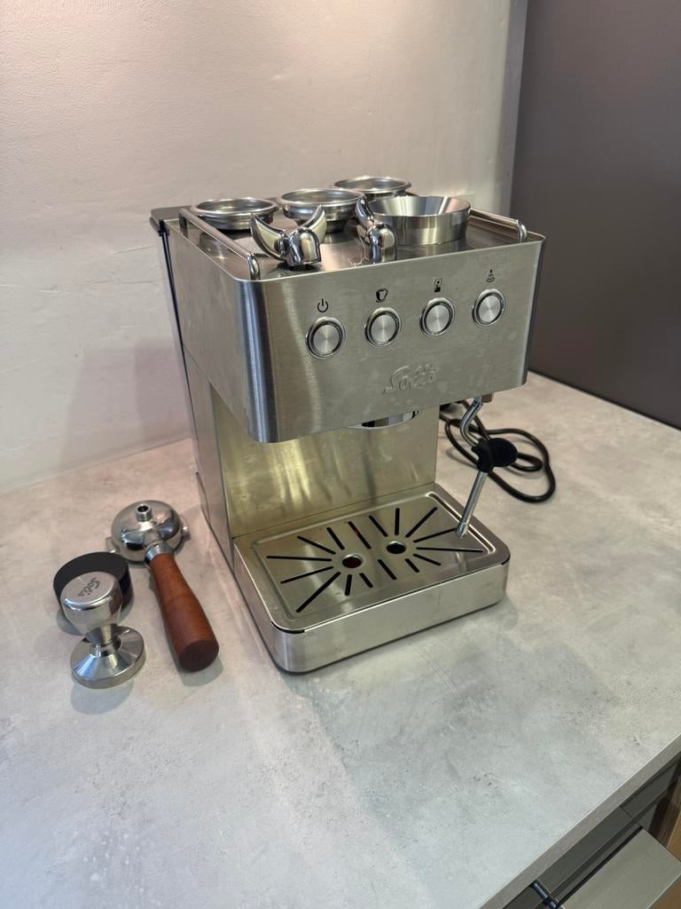 Solis koffiemachine + accesoires, Elektronische apparatuur, Koffiezetapparaten, Ophalen, Gebruikt, Espresso apparaat, Gemalen koffie