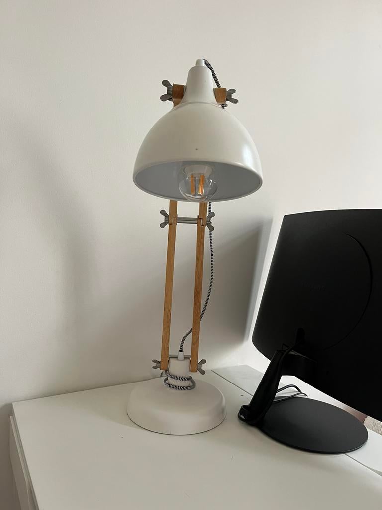 Lampe de bureau, Maison & Meubles, Enlèvement, Utilisé, Industriel, Bois