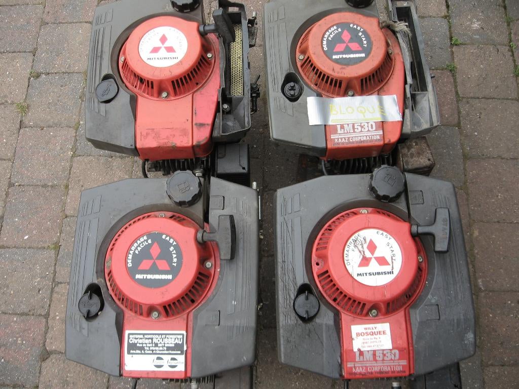 Tondeuse lot de 4 moteur MITSUBISHI LM 530 a cardan, Tuin en Terras, Grasmaaiers, Gebruikt, Benzine-grasmaaier, 50 cm of meer