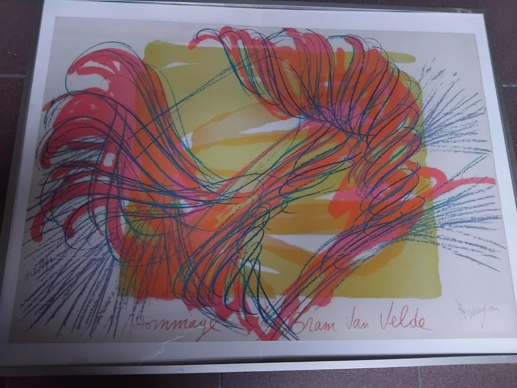 Lithographie JEAN MESSAGIER, Antiek en Kunst, Ophalen