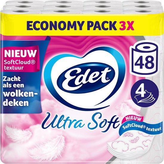 48 rollen Edet Ultra Soft Toiletpapier - 4-laags, Verzenden, Nieuw