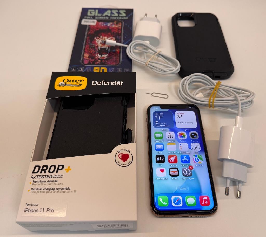 !!! iPhone 11 Pro - Gold Or - 96% battery + Extra's !!!, Enlèvement ou Envoi, Or, Utilisé, Sans abonnement