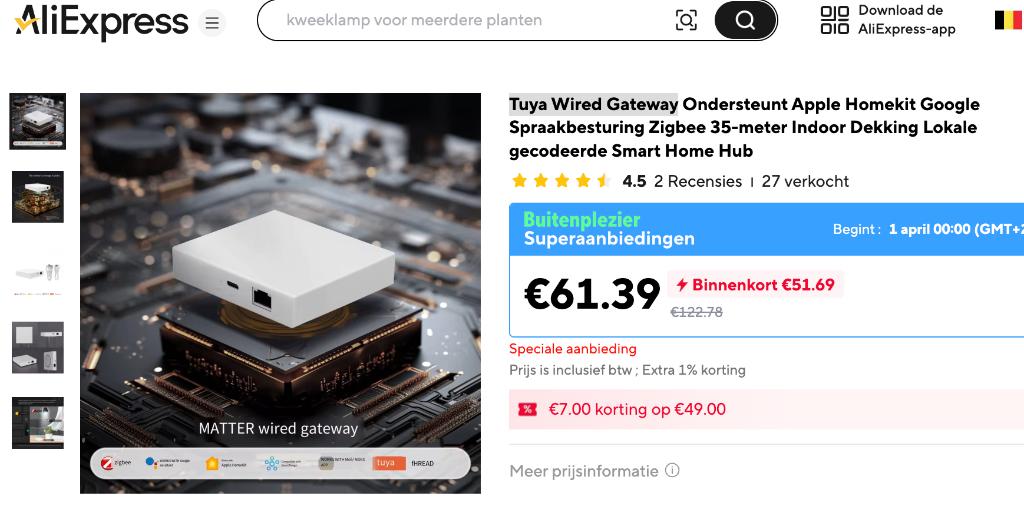 Tuya bekabelde gateway, Enlèvement, Neuf