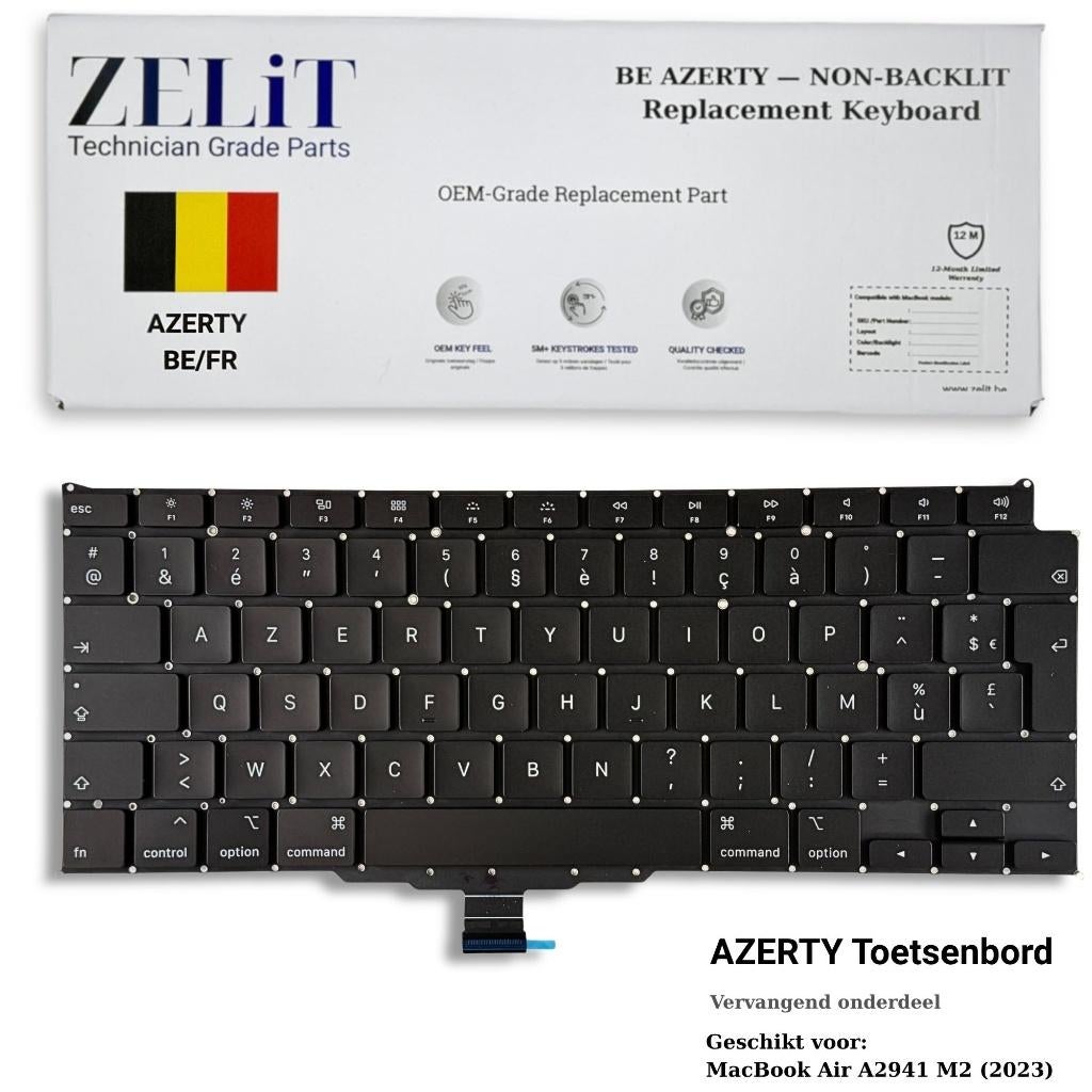 ZELiT MacBook Air A2941 M2 2023 Toetsenbord AZERTY + Montage, Ophalen of Verzenden, Azerty, Nieuw, ZELIT