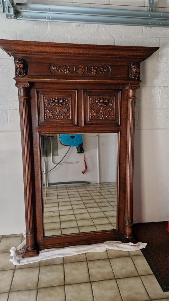 Te koop Grote eiken antieke spiegel, Enlèvement