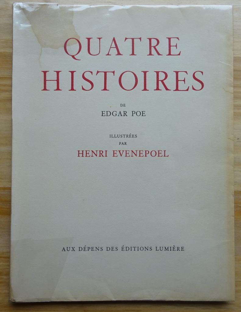 Quatre histoires de Edgar Poe, ill. Henri Evenepoel, 1944, Gelezen, Edgar Allan Poe, Ophalen of Verzenden, Schilder- en Tekenkunst
