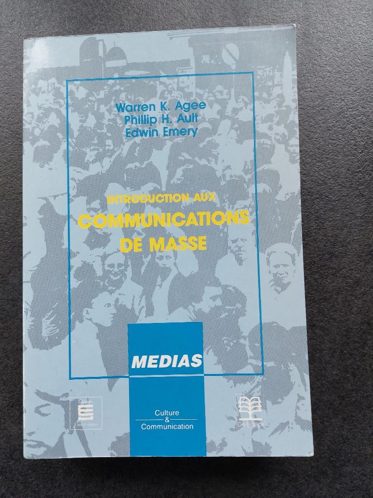 Introduction aux communications de masse De Boeck 1989, Livres, Livres d'étude & Cours, Comme neuf, Enseignement supérieur, Enlèvement