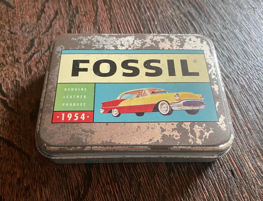 Fossil lederen pochet vintage, Ophalen, Zo goed als nieuw
