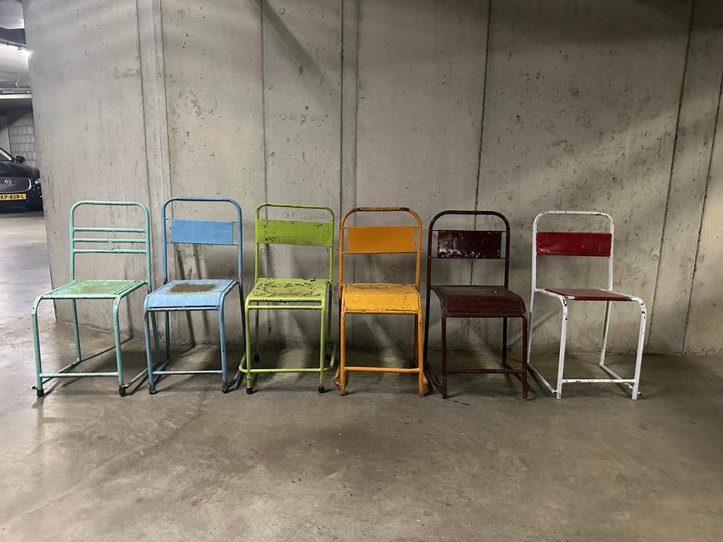 6 Stoeltjes uit Indonesië te koop, Zakelijke goederen, Ophalen, Gebruikt, Meubilair