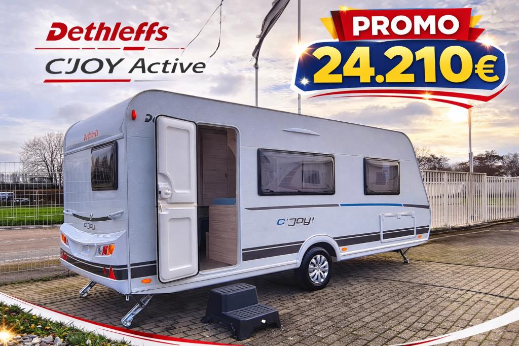 Dethleffs C'joy 480 FSH, Caravans en Kamperen, Caravans, Schokbreker, Vast bed, Bedrijf, Treinzit