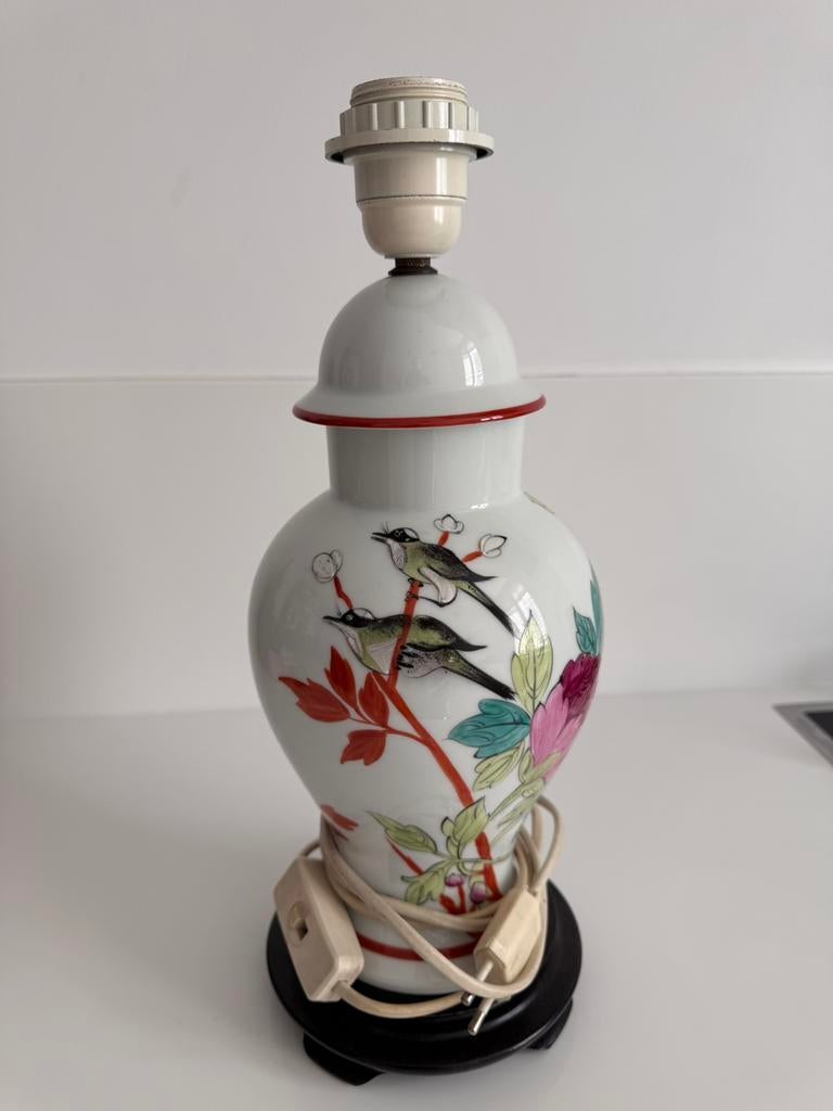 Porcelein de Limoges - vintage tafellamp, Ophalen, Zo goed als nieuw
