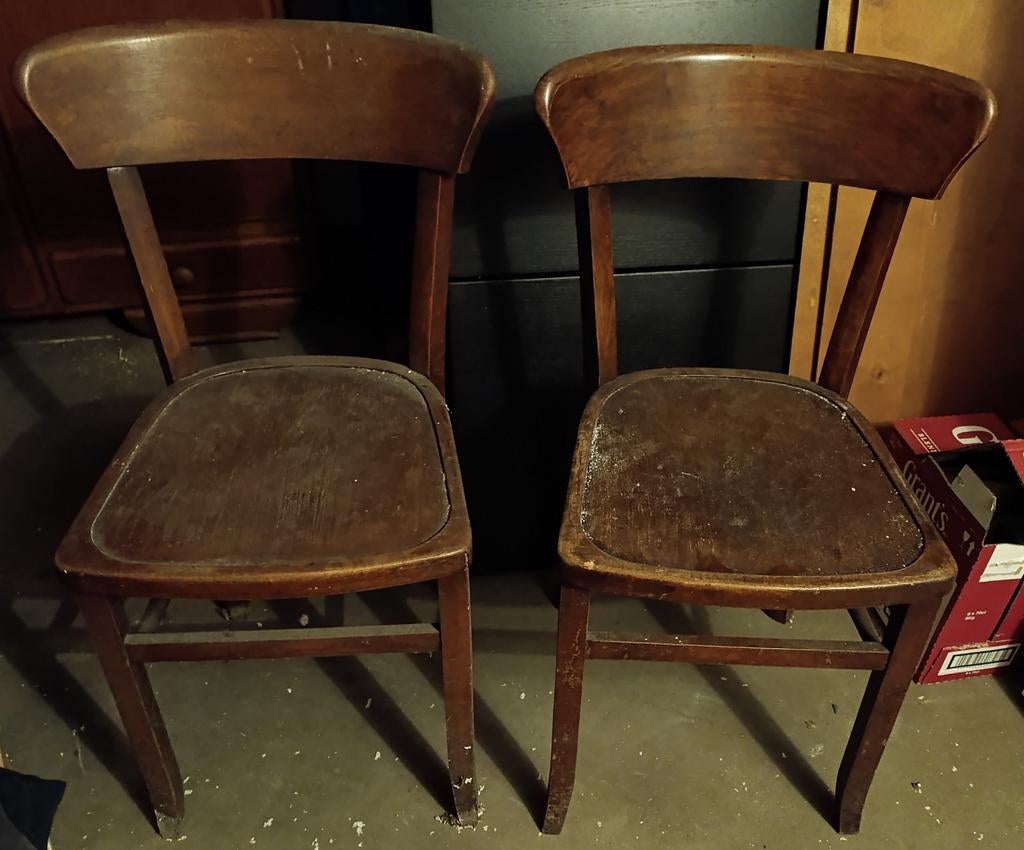 Set van 2 antieke bistrostoelen, Ophalen