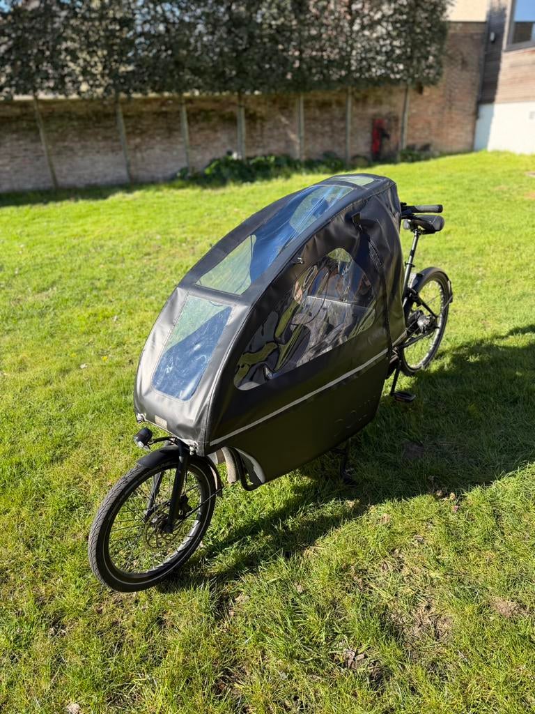 Dolly elektrische bakfiets met regenkap zwart in topconditie, Autres marques, Enlèvement, Utilisé, 3 enfants