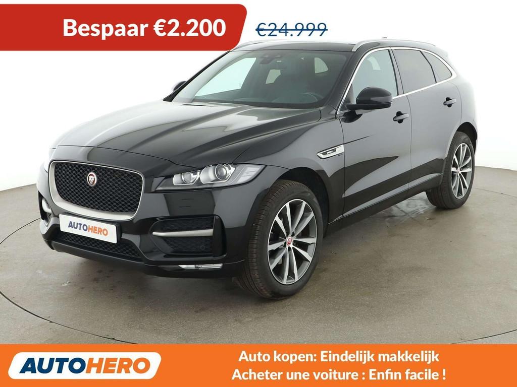 Jaguar F-Pace 25d R-Sport AWD (bj 2019, automaat), Auto's, Jaguar, Zwart, Leder, Startonderbreker, 198 g/km
