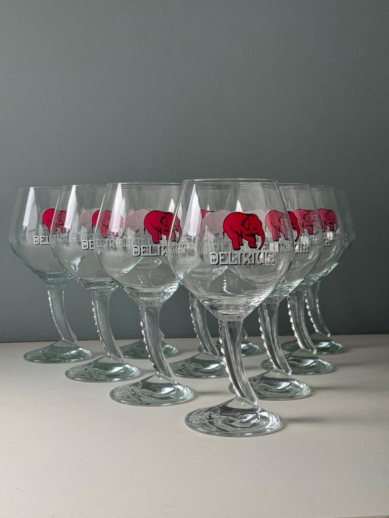 Set van 10 delirium bierglazen, Verzamelen, Glas en Drinkglazen, Nieuw, Bierglas, Ophalen of Verzenden