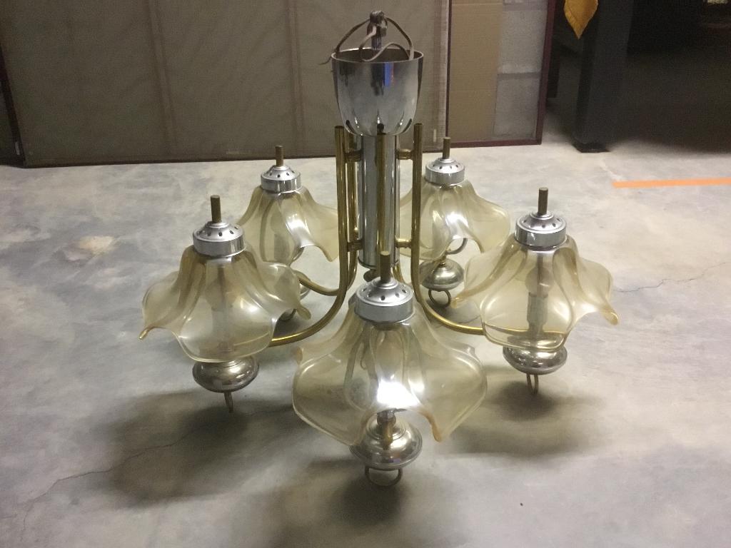 Plafondlamp, Ophalen, Zo goed als nieuw, Glas, Retro
