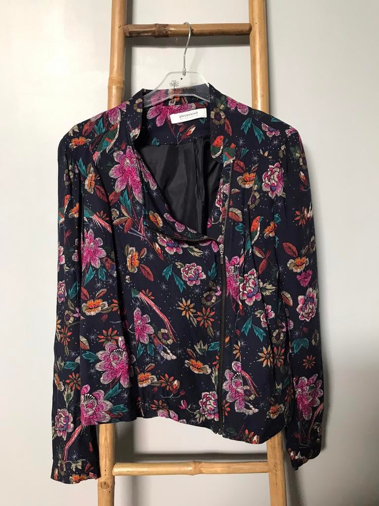 Promod marineblauw bomberjack met patroon, maat 40, Kleding | Dames, Promod, Zo goed als nieuw, Maat 38/40 (M), Blauw